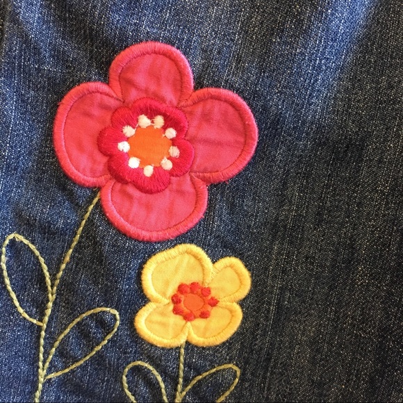 Gymboree Denim Skort with Patchwork Flowers - Picture 3 of 6